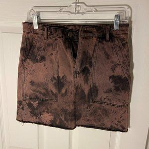 Black and purple denim mini skirt - S